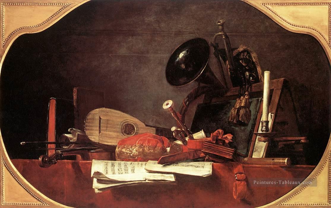 Attributs de Musique Nature morte Jean Baptiste Simeon Chardin Peintures à l'huile
